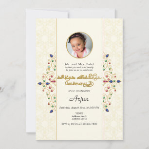 Invitación Foto de la ceremonia moderna de Annaprashan First 