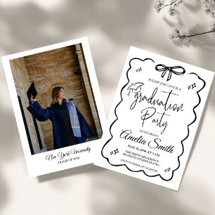 Invitación Foto de la clase de graduación de 2026 con moño ne