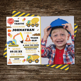 Invitación Foto de la construcción del tercer cumpleaños