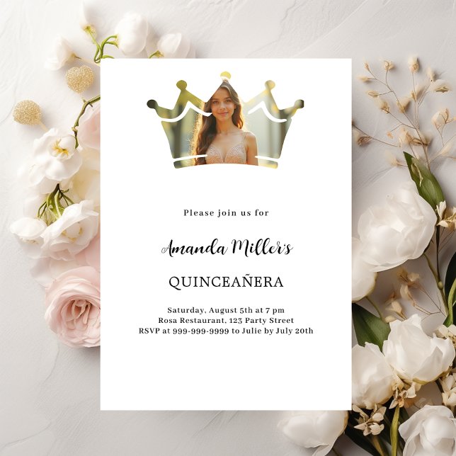 Invitación Foto de la corona Quinceanera (Subido por el creador)