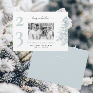 Invitación Foto de la familia azul hielo viviendo nuestras me