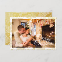 Foto de la familia de vacaciones navideñas Gold y 