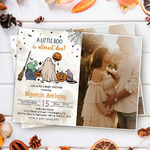 Invitación Foto de la fiesta de Baby Shower de Halloween A Li