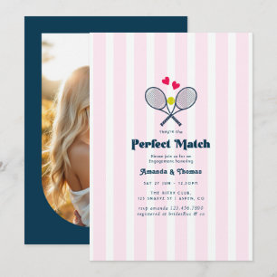 Invitación Foto de la fiesta de compromiso de tenis elegante 