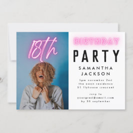 Invitación Foto De La Fiesta De Cumpleaños 18 De Ombre Elegan