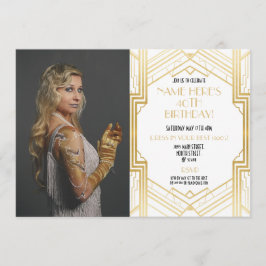 Invitación Foto de la fiesta de cumpleaños de 1920 Gatsby Gol