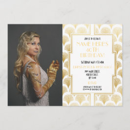 Invitación Foto de la fiesta de cumpleaños de 1920 Gatsby Gol