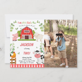Invitación Foto de la fiesta de cumpleaños de Boy Farm