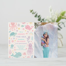 Invitación Foto De La Fiesta De Cumpleaños De Cute Under Sea