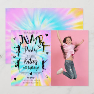 Invitación Foto de la fiesta de cumpleaños de Jump Chica Tie 