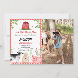 Invitación Foto de la fiesta de cumpleaños de la granja