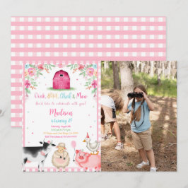 Invitación Foto de la fiesta de cumpleaños de la granja chica