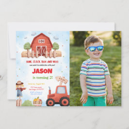 Invitación Foto de la fiesta de cumpleaños de la Granja Verde