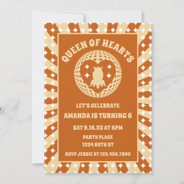 Invitación Foto De La Fiesta De Cumpleaños De La Reina De Los (Anverso)