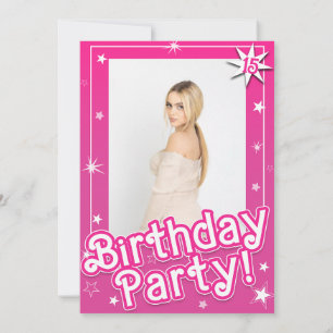 Invitación Foto de la Fiesta de Cumpleaños de las Estrellas B