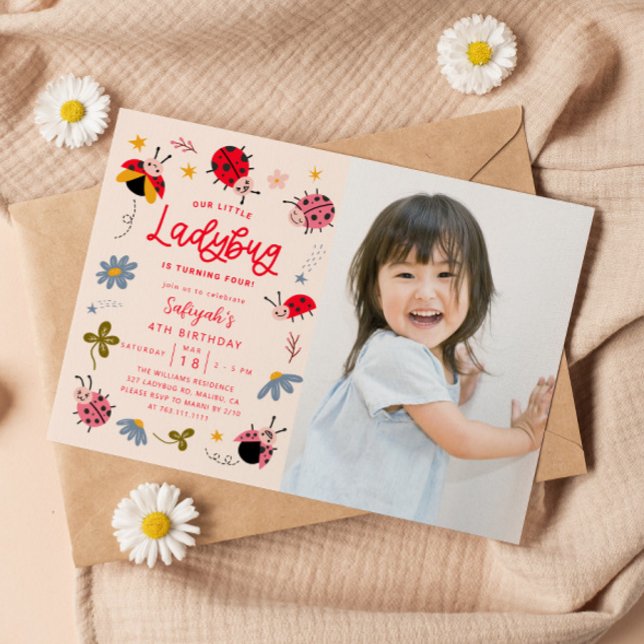 Invitación Foto de la fiesta de cumpleaños de Little Ladybug (Subido por el creador)