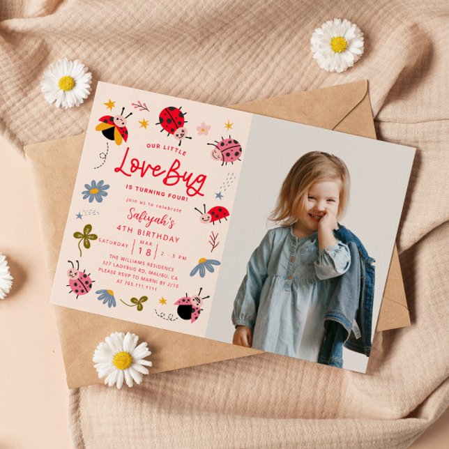 Invitación Foto de la fiesta de cumpleaños de Little Lovebug (Subido por el creador)