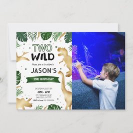 Invitación Foto de la fiesta de cumpleaños de los dinosaurios