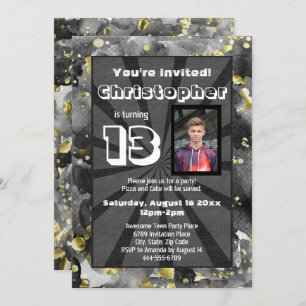 Invitación Foto De La Fiesta De Cumpleaños De Los Niños De Bl