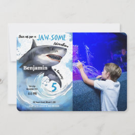 Invitación Foto de la fiesta de cumpleaños de los tiburones