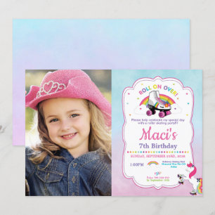 Invitación Foto de la fiesta de cumpleaños de unicornio