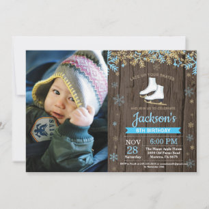 Invitación Foto de la fiesta de cumpleaños del cielo azul par