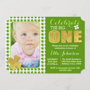 Invitación Foto de la fiesta de cumpleaños del día de St