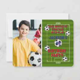 Invitación Foto de la fiesta de cumpleaños del fútbol