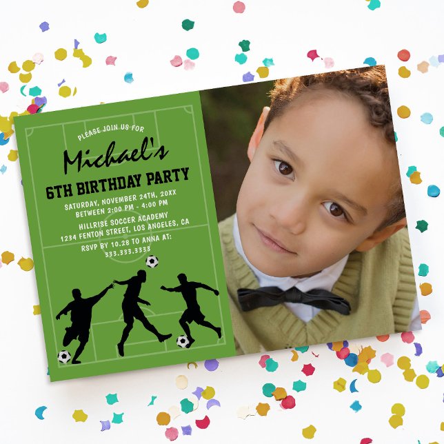 Invitación Foto de la fiesta de cumpleaños del fútbol infanti (Subido por el creador)