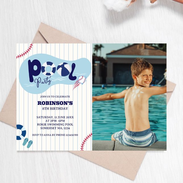 Invitación Foto de la fiesta de cumpleaños del grupo de béisb (Subido por el creador)