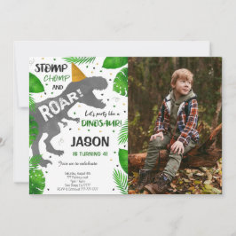 Invitación Foto de la fiesta de cumpleaños del niño de Dinosa