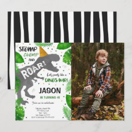Invitación Foto de la fiesta de cumpleaños del niño de Dinosa