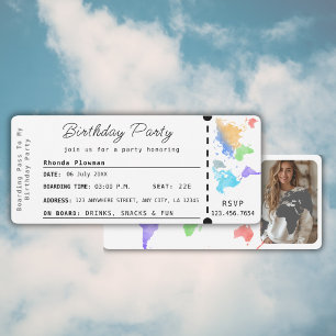 Invitación Foto de la fiesta de cumpleaños del pasajero con t