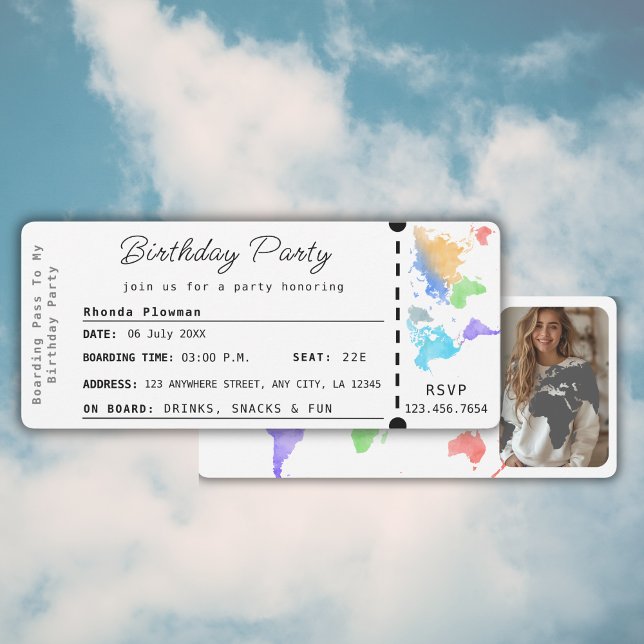 Invitación Foto de la fiesta de cumpleaños del pasajero con t (Subido por el creador)