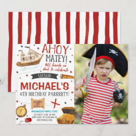 Invitación Foto de la fiesta de cumpleaños del pirata