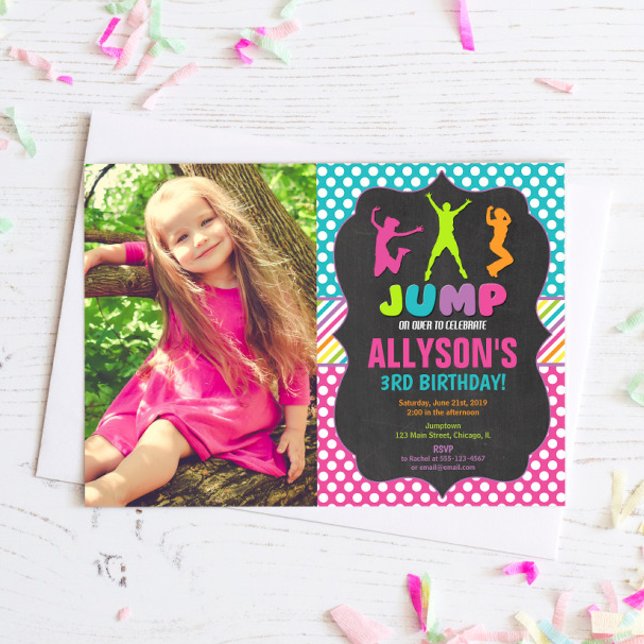 Invitación Foto de la fiesta de cumpleaños del salto (Subido por el creador)