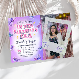 Invitación Foto de la fiesta de cumpleaños en su era de cumpl