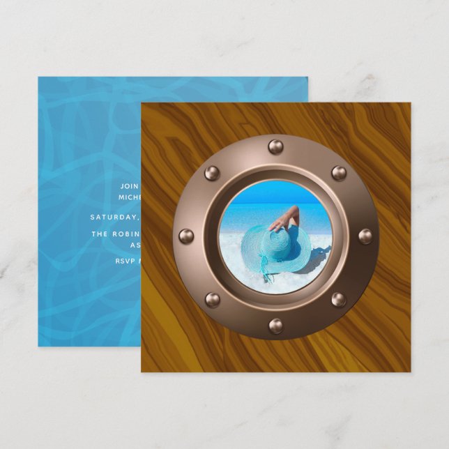 Invitación Foto de la fiesta de cumpleaños Nautica (Anverso / Reverso)