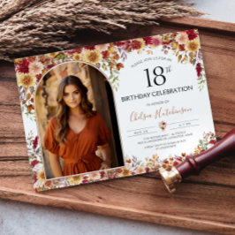 Invitación Foto de la fiesta de cumpleaños número 18 del Boho