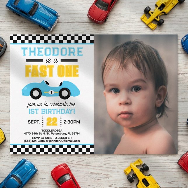 Invitación Foto de la fiesta de cumpleaños número 1 del coche (Subido por el creador)