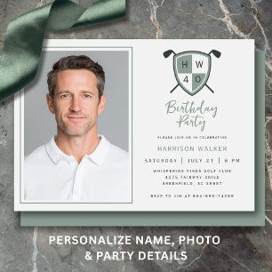 Invitación Foto de la fiesta de cumpleaños número 40 de Golf 
