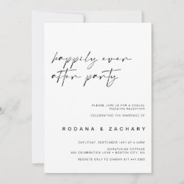 Invitación Foto de la fiesta de después de la boda con caligr