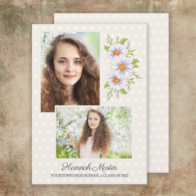 Invitación Foto de la fiesta de graduación de Cute White Dais (Subido por el creador)
