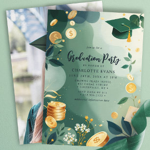 Invitación Foto de la fiesta de graduación de finanzas de mon