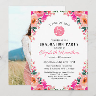 Invitación Foto de la fiesta de graduación de la escuela de e