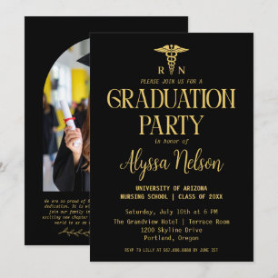 Invitación Foto de la fiesta de graduación de la escuela de e