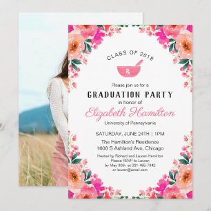 Invitación Foto de la fiesta de graduación de la escuela de f
