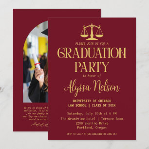 Invitación Foto de la fiesta de graduación de la facultad de
