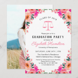 Invitación Foto de la fiesta de graduación de la facultad de 
