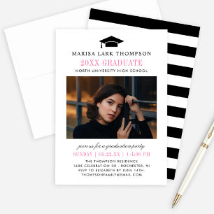 Invitación Foto de la fiesta de graduación de oro negro moder